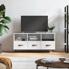 Hochglanzweißer TV-Schrank aus Sperrholz, 102 x 36 x 50 cm von vidaXL, TV-Möbel - Ref: Foro24-829006, Preis: 58,78 €, Rabatt: %