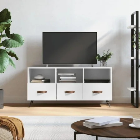 Hochglanzweißer TV-Schrank aus Sperrholz, 102 x 36 x 50 cm von vidaXL, TV-Möbel - Ref: Foro24-829006, Preis: 58,78 €, Rabatt: %