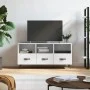 Glossy white plywood TV cabinet 102x36x50 cm by vidaXL, TV Furniture - Ref: Foro24-829006, Price: 58,78 €, Discount: %