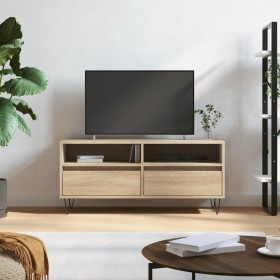 Mueble de TV madera contrachapada roble Sonoma 100x34,5x44,5 cm