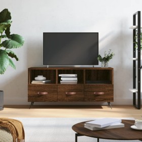 Mueble de TV madera de ingeniería marrón roble 102x36x50 cm