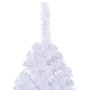 Medio árbol de Navidad artificial con soporte PVC blanco 210 cm