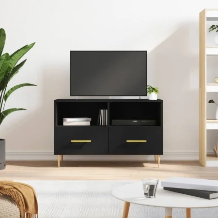 TV stand made of black plywood, 80x36x50 cm by vidaXL, TV Furniture - Ref: Foro24-828957, Price: 64,67 €, Discount: %