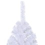 Medio árbol de Navidad artificial con soporte PVC blanco 240 cm