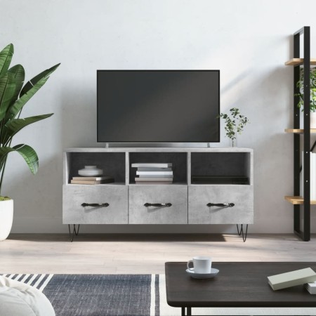 Betongrauer TV-Schrank aus Holzwerkstoff, 102 x 36 x 50 cm von vidaXL, TV-Möbel - Ref: Foro24-829032, Preis: 77,48 €, Rabatt: %
