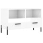 Mueble de TV madera contrachapada blanco brillo 80x36x50 cm de vidaXL, Muebles TV - Ref: Foro24-828982, Precio: 63,95 €, Desc...