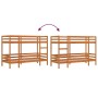 Litera de madera maciza de pino marrón cera 90x200 cm