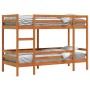 Litera de madera maciza de pino marrón cera 90x190 cm