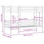 Litera de madera maciza de pino marrón cera 90x190 cm