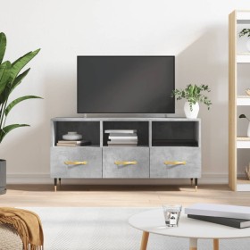 Mueble de TV madera de ingeniería gris hormigón 102x36x50 cm