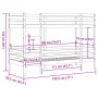 Litera de madera maciza de pino 75x190 cm