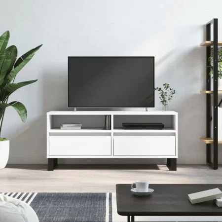 Sperrholz TV-Möbel weiß 100x34,5x44,5 cm von vidaXL, TV-Möbel - Ref: Foro24-831244, Preis: 80,66 €, Rabatt: %