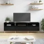 Mueble de TV madera contrachapada negro 150x30x44,5 cm de vidaXL, Muebles TV - Ref: Foro24-831269, Precio: 88,34 €, Descuento: %