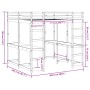 Cama alta con escritorio y escalera madera blanca 200x200 cm
