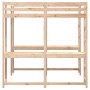 Cama alta con escritorio y escalera madera maciza 180x200 cm