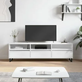 Hochglanzweißer TV-Schrank aus Sperrholz, 150 x 30 x 44,5 cm von vidaXL, TV-Möbel - Ref: Foro24-831302, Preis: 125,31 €, Raba...