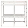 Cama alta con escritorio y escalera madera blanca 180x200 cm