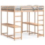 Cama alta con escritorio y escalera madera maciza 160x200 cm
