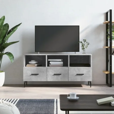 Engineered wood TV stand in concrete gray, 102x36x50 cm by vidaXL, TV Furniture - Ref: Foro24-829056, Price: 80,59 €, Discoun...