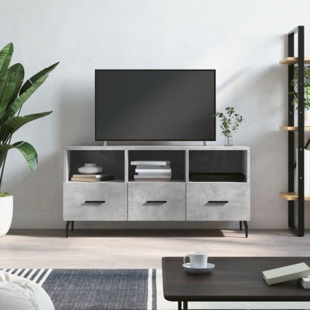 Mueble de TV madera de ingeniería gris hormigón 102x36x50 cm de vidaXL, Muebles TV - Ref: Foro24-829056, Precio: 81,60 €, Des...