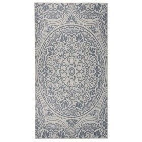 Alfombra de exterior de tejido plano rayas azules 80x150 cm de vidaXL, Alfombras - Ref: Foro24-340827, Precio: 23,96 €, Descu...