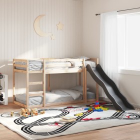 Litera con tobogán y escalera madera maciza de pino 90x190 cm Litera con tobogán y escalera madera maciza de pino 90x190 cm