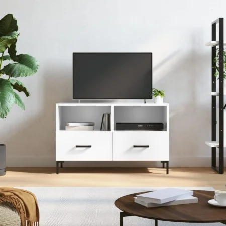 Sperrholz TV-Möbel glänzend weiß 80x36x50 cm von vidaXL, TV-Möbel - Ref: Foro24-828974, Preis: 72,32 €, Rabatt: %