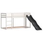 Litera con tobogán y escalera madera maciza blanco 90x190 cm