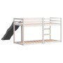 Litera con tobogán y escalera madera maciza blanco 90x190 cm