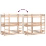 Litera triple de madera maciza de pino 90x200 cm