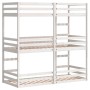 Litera triple de madera maciza de pino 90x200 cm
