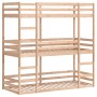 Litera triple de madera maciza de pino 90x200 cm