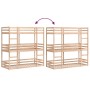 Litera triple de madera maciza de pino 90x200 cm