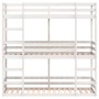Litera triple de madera maciza de pino blanco 90x190 cm