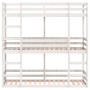 Litera triple de madera maciza de pino blanco 75x190 cm