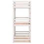 Litera triple de madera maciza de pino blanco 75x190 cm