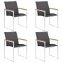 Gartenstühle 4 Einheiten Textilene und grauer Edelstahl von vidaXL, Gartenstühle - Ref: Foro24-46516, Preis: 385,86 €, Rabatt: %