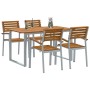 Conjunto de Comedor de Jardín 5 pcs Gris y marrón
