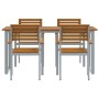 Conjunto de Comedor de Jardín 5 pcs Gris y marrón
