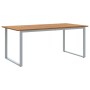 Conjunto de Comedor de Jardín 7 pcs Gris y marrón