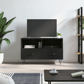 Schwarzer TV-Schrank aus Sperrholz, 80 x 36 x 50 cm von vidaXL, TV-Möbel - Ref: Foro24-828965, Preis: 52,08 €, Rabatt: %