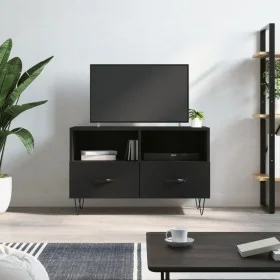 Schwarzer TV-Schrank aus Sperrholz, 80 x 36 x 50 cm von vidaXL, TV-Möbel - Ref: Foro24-828965, Preis: 51,56 €, Rabatt: %
