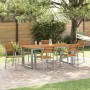 Conjunto de Comedor de Jardín 7 pcs Gris y marrón