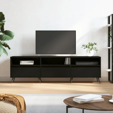 Mueble de TV madera contrachapada negro 150x30x44,5 cm de vidaXL, Muebles TV - Ref: Foro24-831253, Precio: 98,95 €, Descuento: %