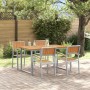 Conjunto de Comedor de Jardín 5 pcs Gris y marrón