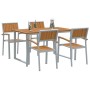 Conjunto de Comedor de Jardín 5 pcs Gris y marrón