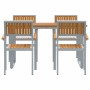 Conjunto de Comedor de Jardín 5 pcs Gris y marrón