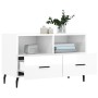 Glänzend weißer Sperrholz-TV-Schrank 80x36x50 cm von vidaXL, TV-Möbel - Ref: Foro24-828990, Preis: 50,58 €, Rabatt: %