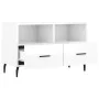 Glossy white plywood TV cabinet 80x36x50 cm by vidaXL, TV Furniture - Ref: Foro24-828990, Price: 50,58 €, Discount: %