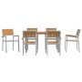 Conjunto de Comedor de Jardín 7 pcs Gris y marrón